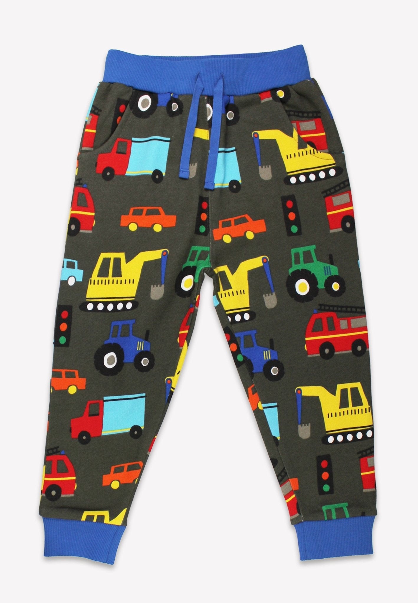 Organic Transport Print Joggers for Kids