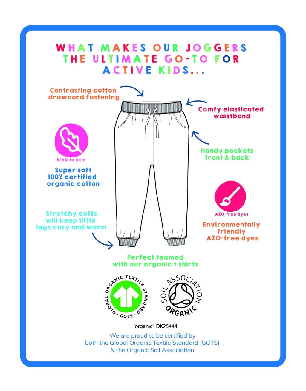 Organic Transport Print Joggers for Kids