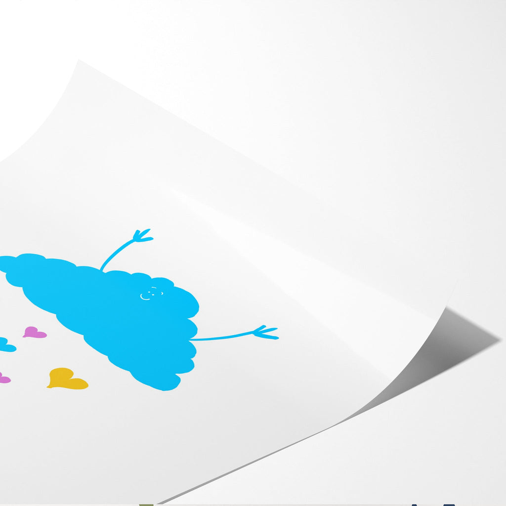 Joyful Rain Cloud – Illustrated Cute Wall Art