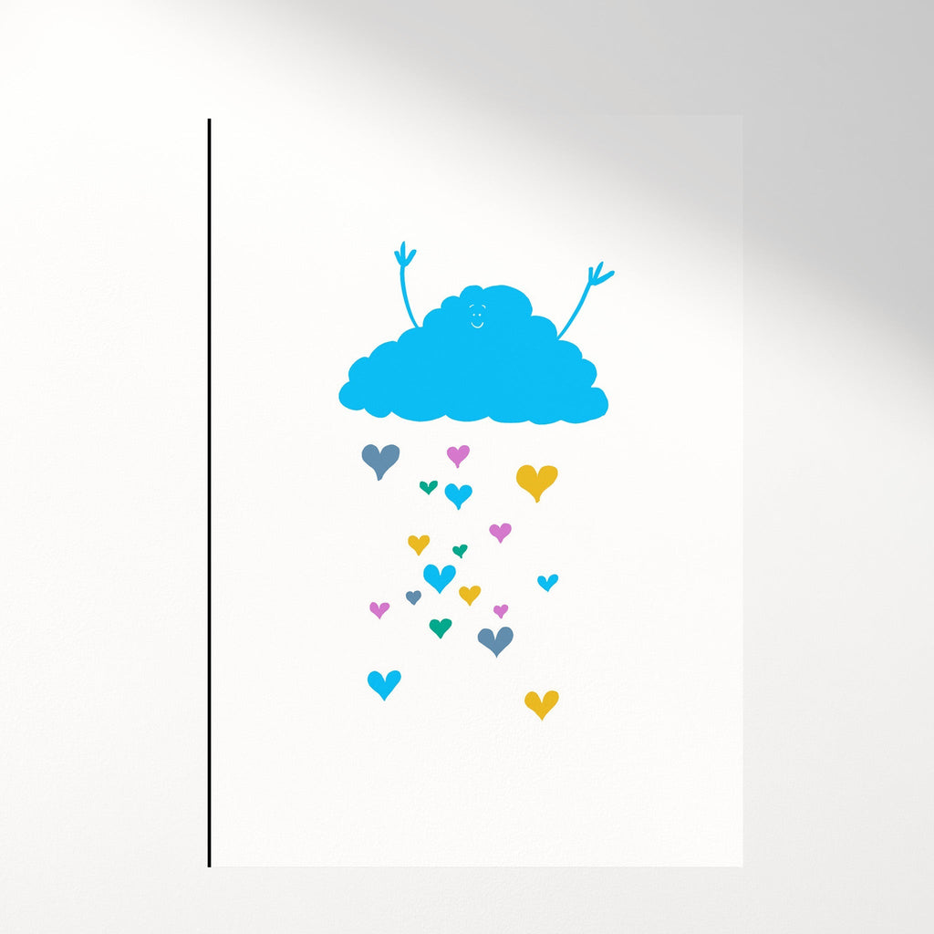 Joyful Rain Cloud – Illustrated Cute Wall Art