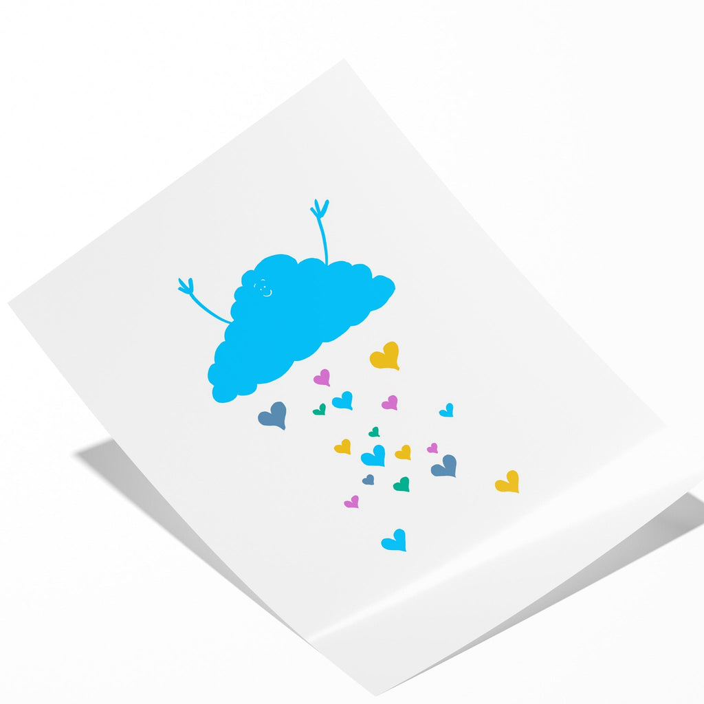 Joyful Rain Cloud – Illustrated Cute Wall Art