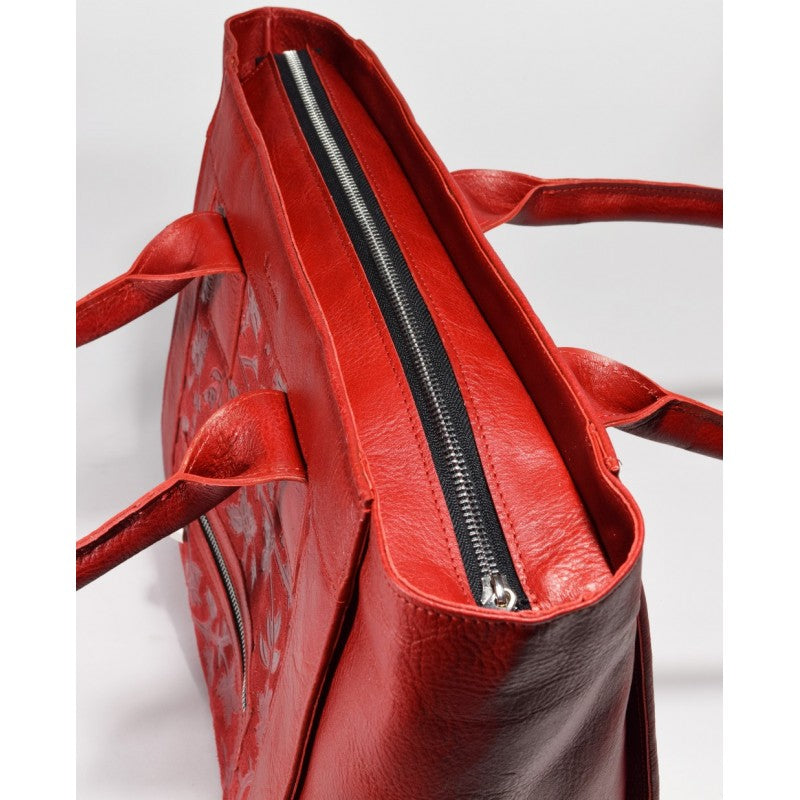 Estonian Leather Handbag with Zipper & Reinforced Base – Durable Design by Papillon at www.brixbailey.com