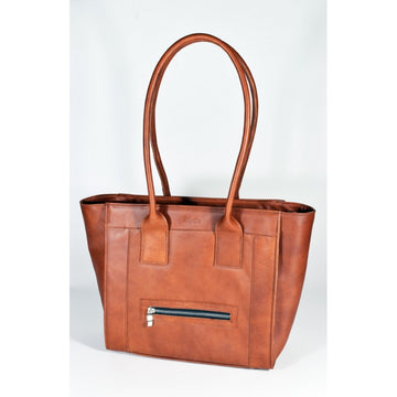 Estonian Handcrafted Leather Handbag with Zipper Pockets by Papillon at www.brixbailey.com