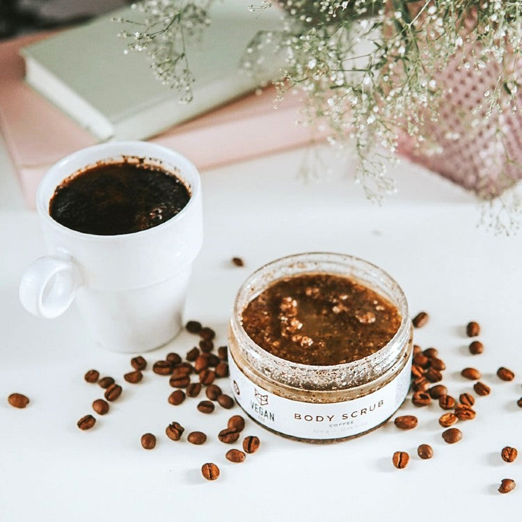 Rejuvenating Coffee Body Scrub with Salt – Vegan & Moisturizing by Vegan Fox at www.brixbailey.com