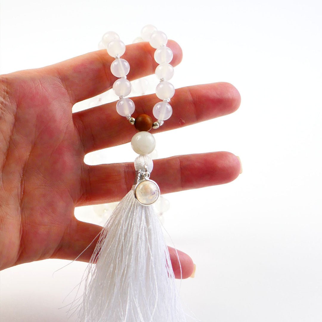 Selene Moonstone Crystal Mala Necklace