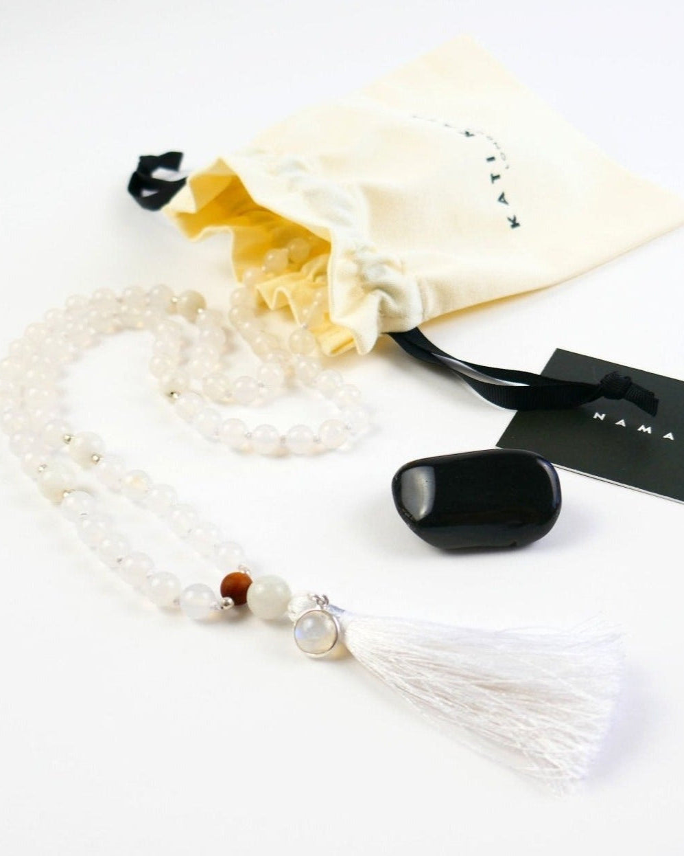 Selene Moonstone Crystal Mala Necklace