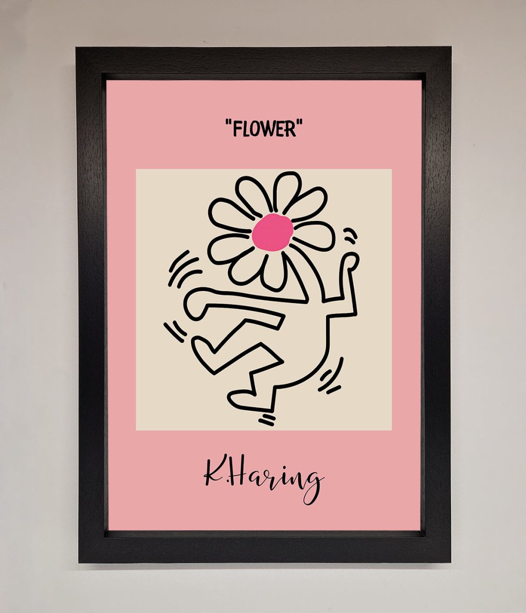 Keith Haring Flower Pink Framed Poster