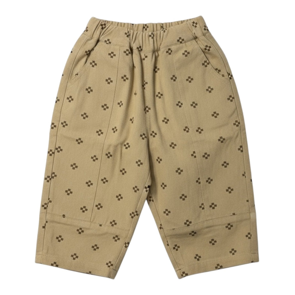 Khaki Geometric Patterned Trousers