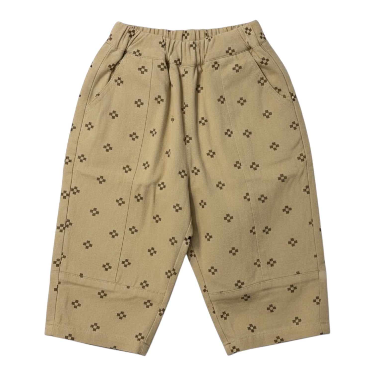 Khaki Geometric Patterned Trousers