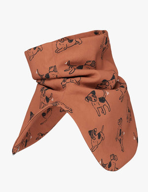 a soft cotton kids neck warmer in a gentle morning light, offering cozy chest and torso coverage