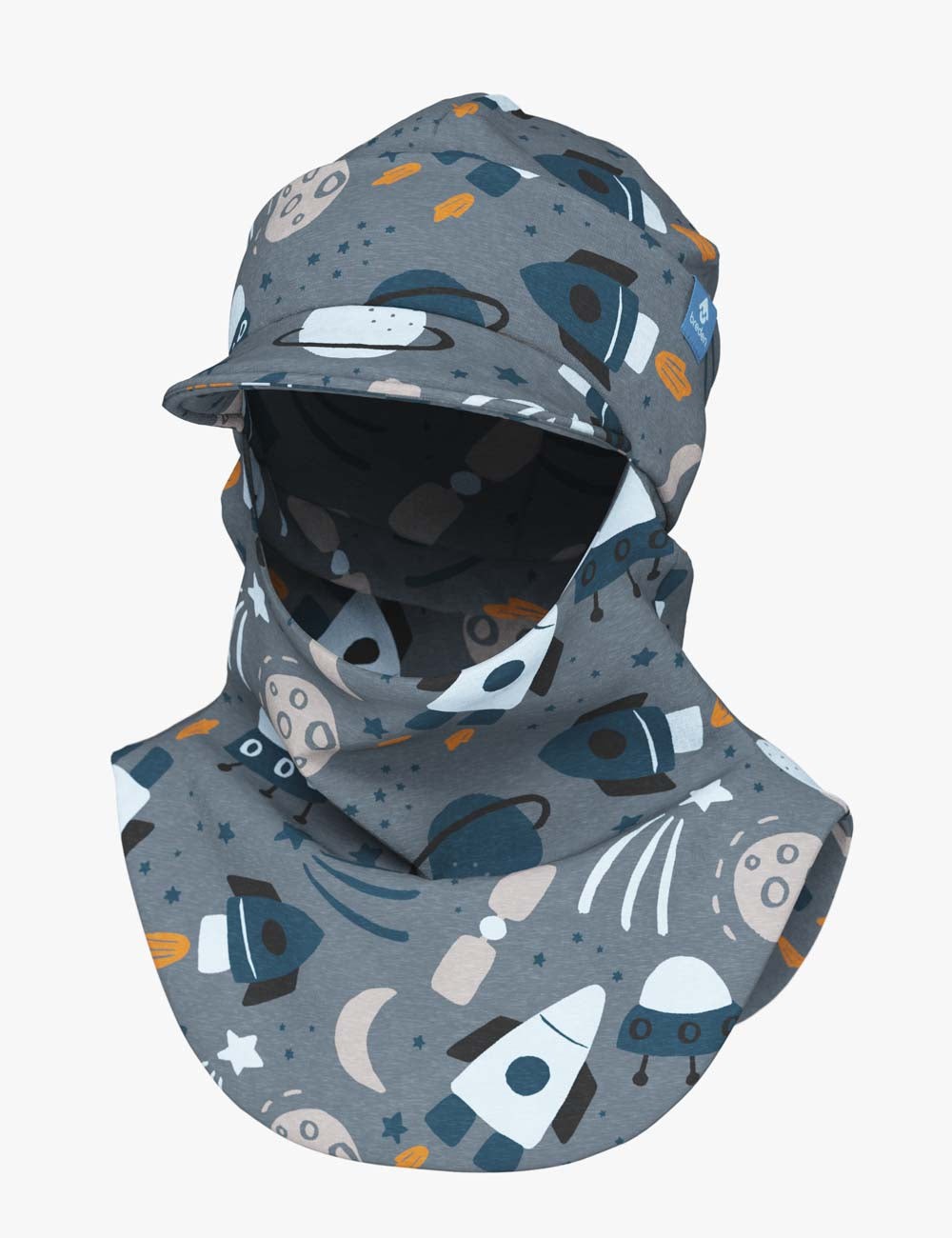 BENT Balaclava for Kids - 2-in-1 Cotton Jersey Hat and Scarf, Peaked Design, EU-Made by Breden at www.brixbailey.com