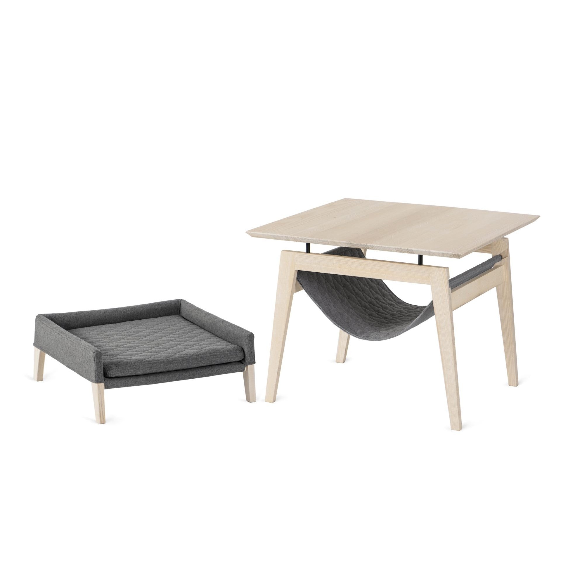 Kickapoo Studio Table Labbvenn | Kikko Table & Lulu Bed for Cats | Ash Wood Cat Furniture ...