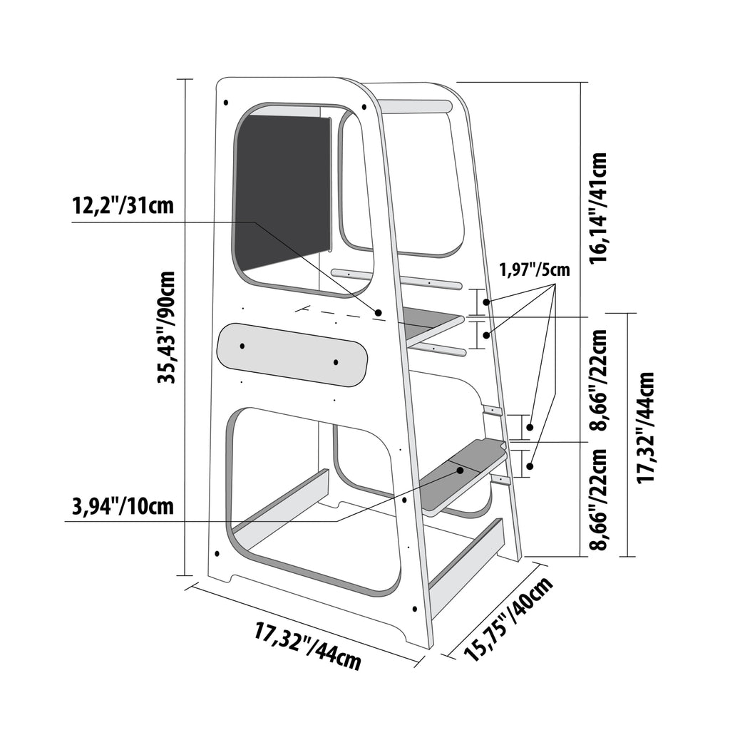 Adjustable Wooden Kitchen Helper Tower – Safe & Interactive for Kids by Montessori House Bed at www.brixbailey.com