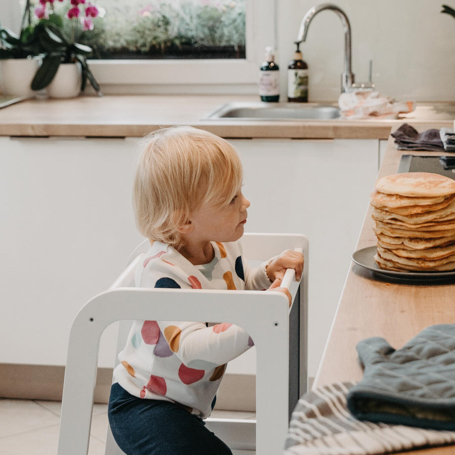 Montessori Wooden Kitchen Helper for Kids – Safe & Adjustable by Montessori House Bed at www.brixbailey.com