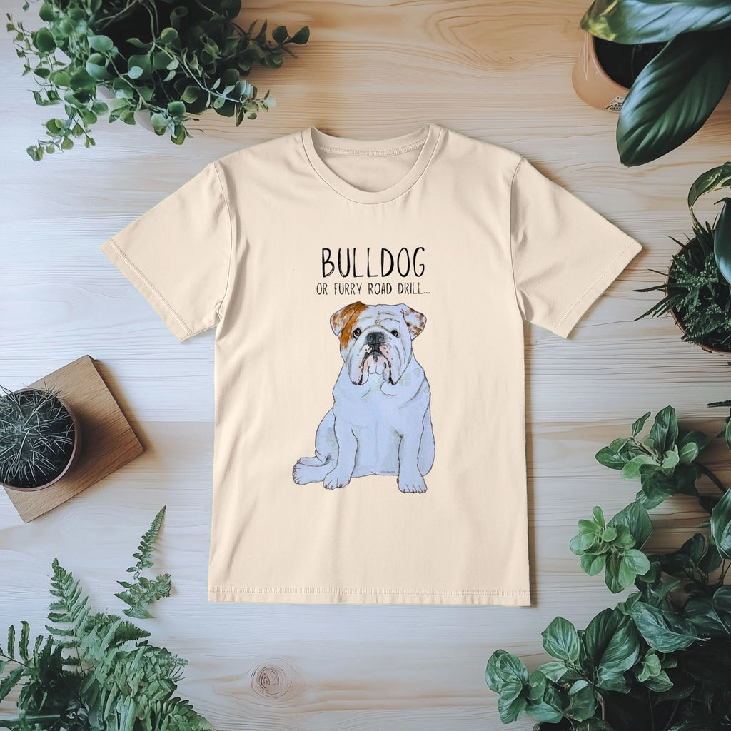 Bulldog Fury: Men's Furry Road Drill T-Shirt for the Wild at Heart!