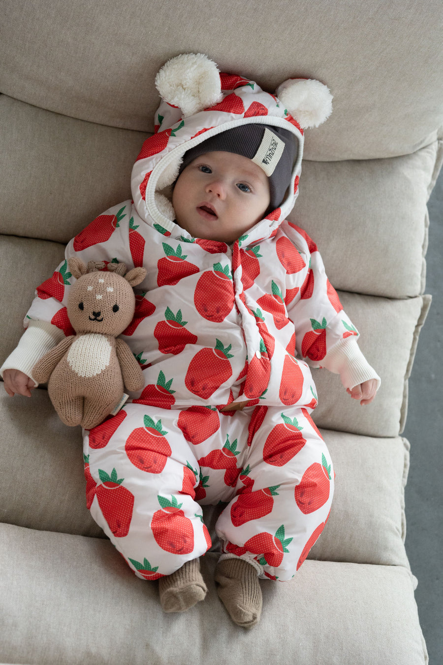 Warm & Waterproof Teddy-Lined Kids Jumpsuit with Cute Hood by Zezuzulla at www.brixbailey.com