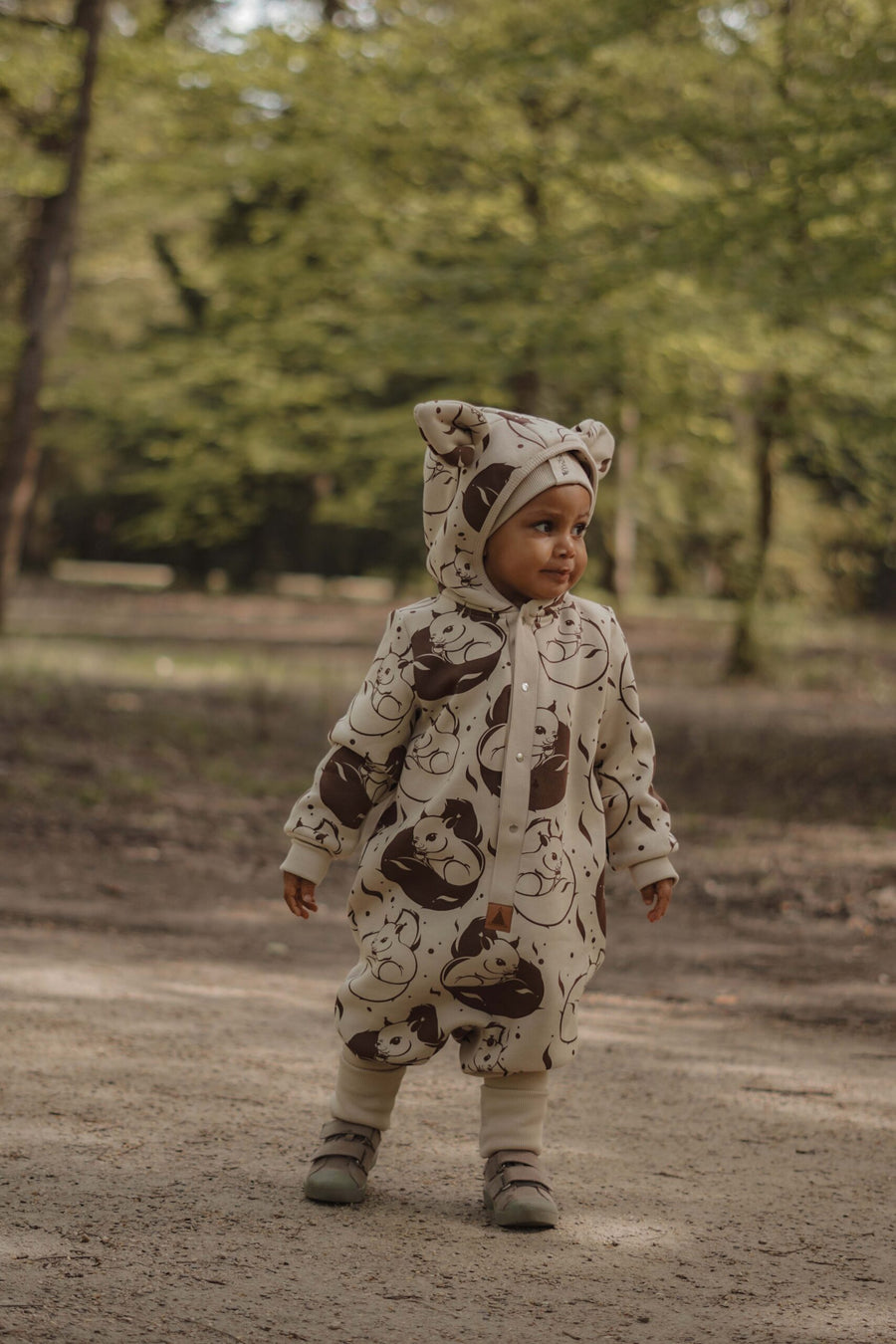 Cozy Cotton Jumpsuit for Kids – Hooded with Bear Ears by Zezuzulla at www.brixbailey.com