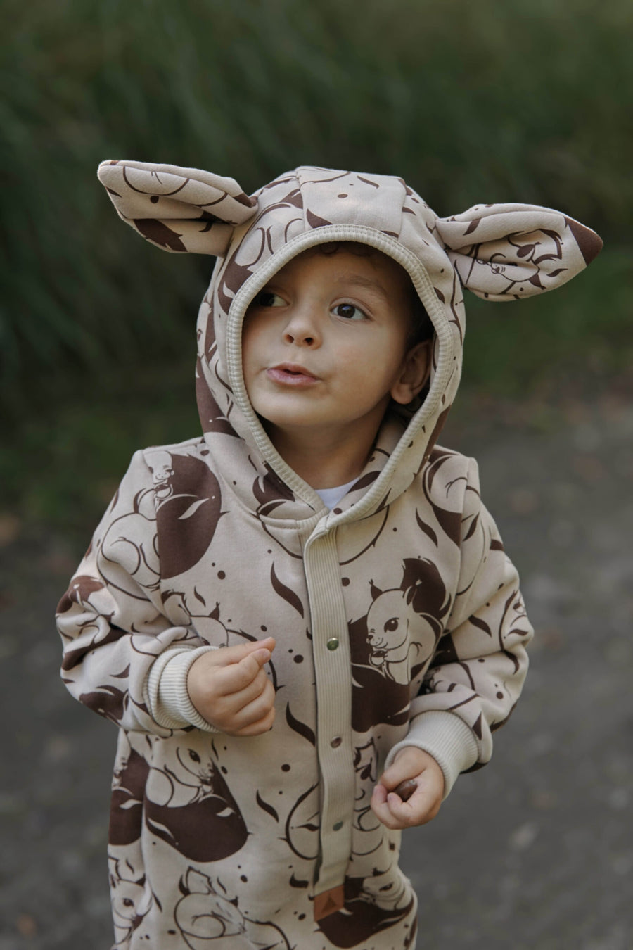 Cozy Cotton Hooded Jumpsuit for Kids – Stretch & Adorable Ears by Zezuzulla at www.brixbailey.com