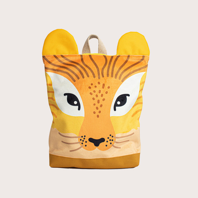 LION Toddler Backpack – Fun & Functional Linen Design by Muni at www.brixbailey.com