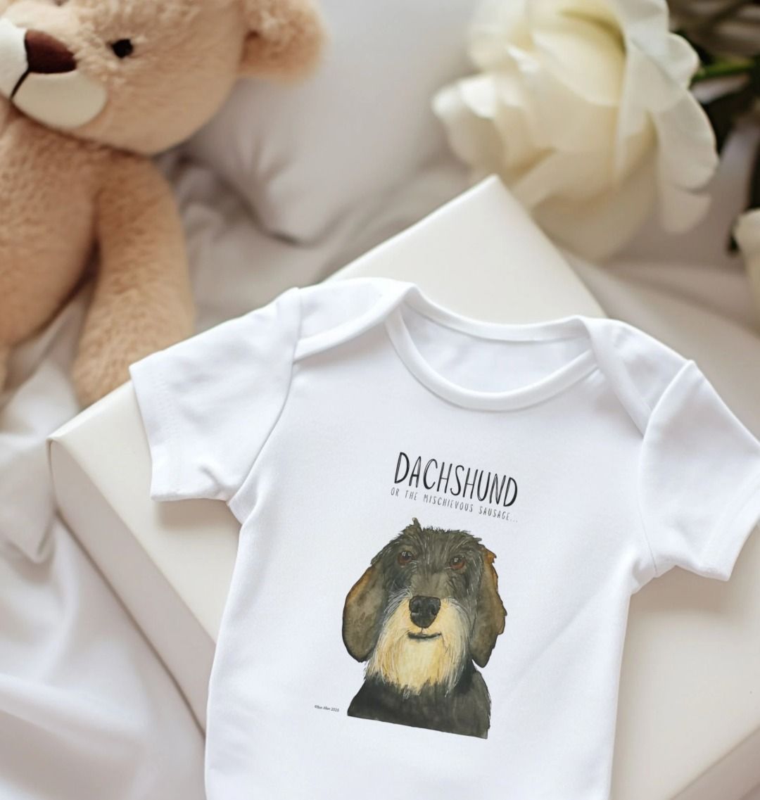 Mischievous Hot Dog Baby Bodysuit – Too Cute to Handle! Wire HairedDachshund