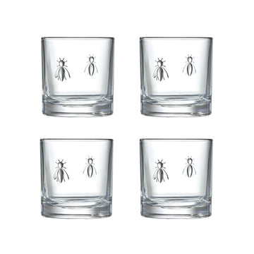 French Bee Whiskey Glasses Set of 4 – La Rochère Abeille Collection by La Rochère at www.brixbailey.com