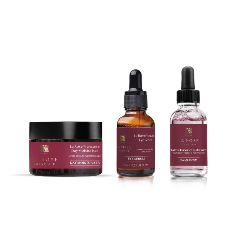 La Rose Day Moisturiser, Face Serum and Eye Serum Trio