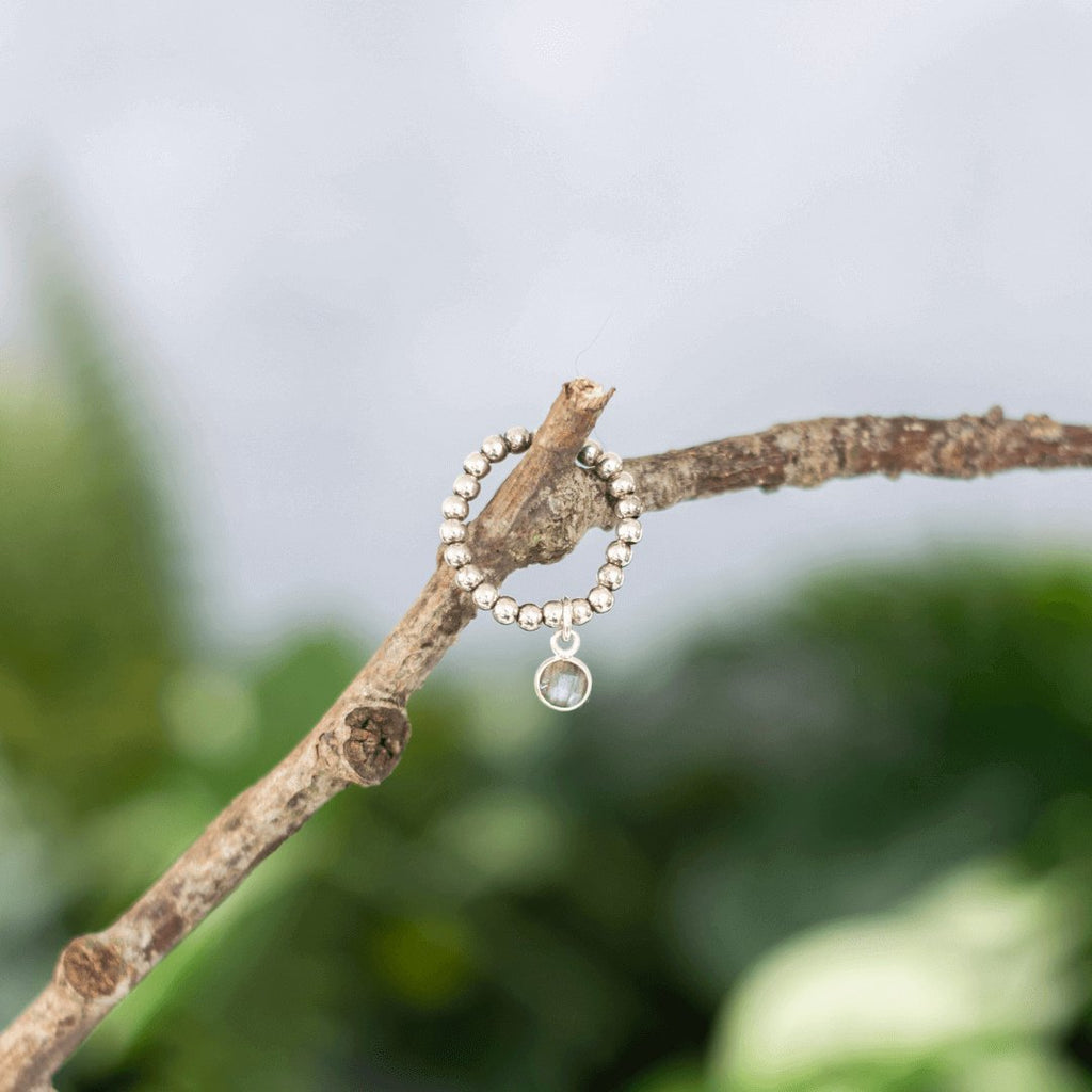 Labradorite March Birthstone Ring in Sterling Silver