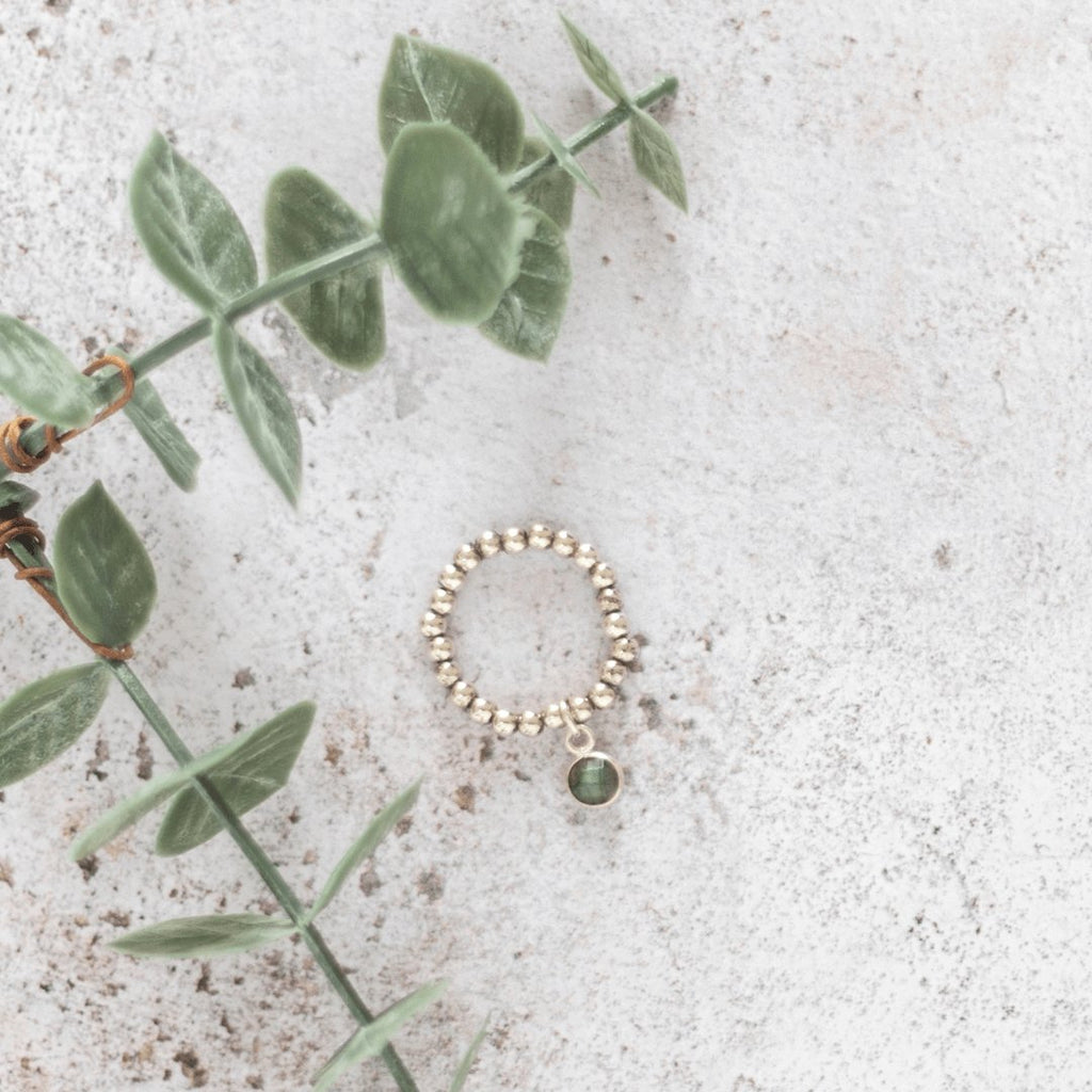 Labradorite March Birthstone Ring in Sterling Silver