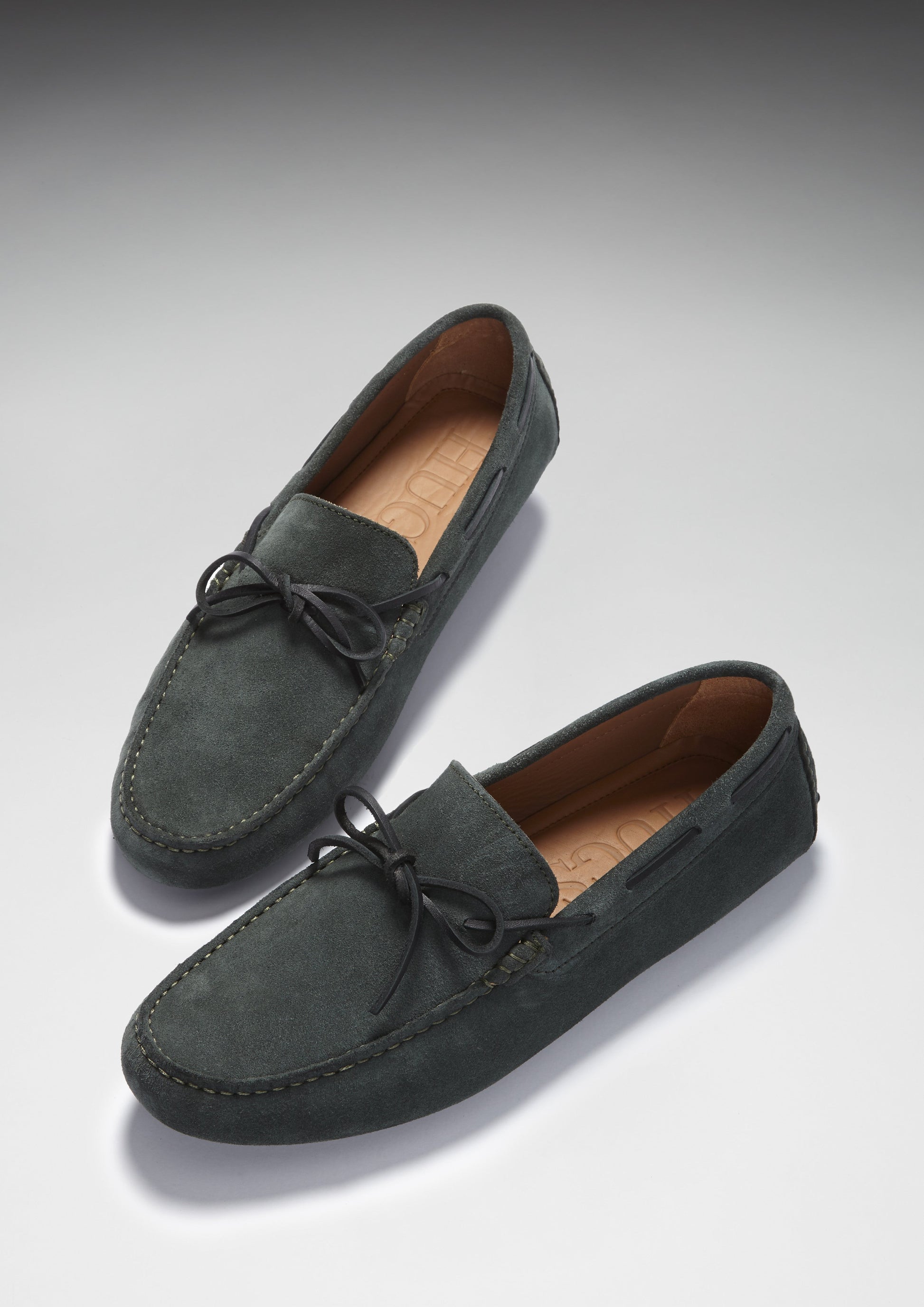 Racing Green Suede Laced Driving Loafers