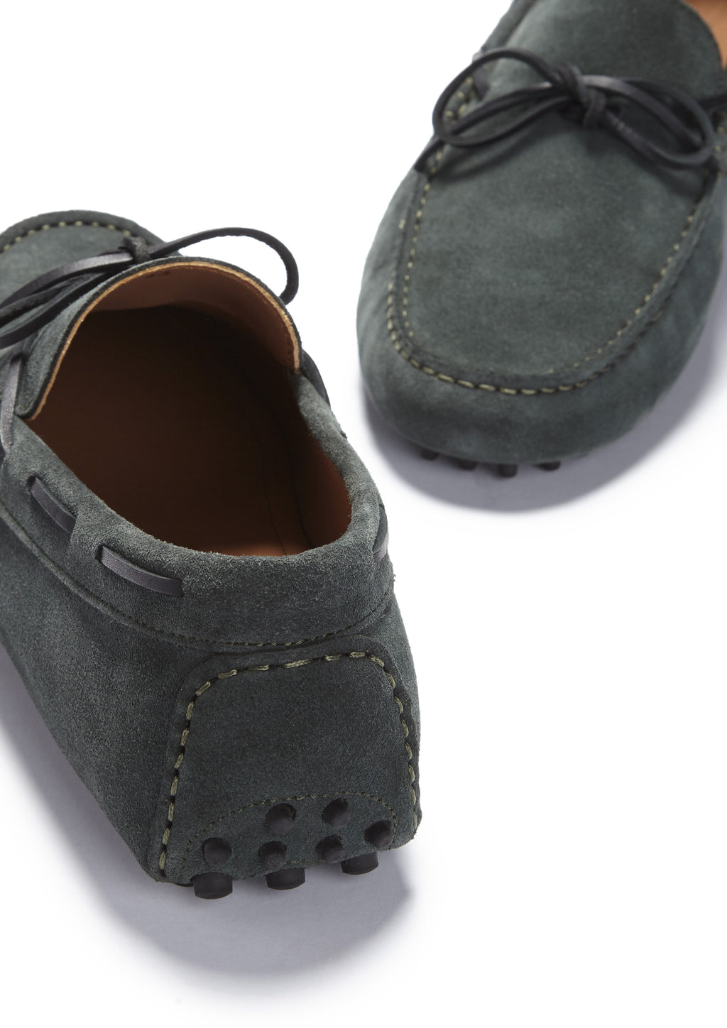 Racing Green Suede Laced Driving Loafers