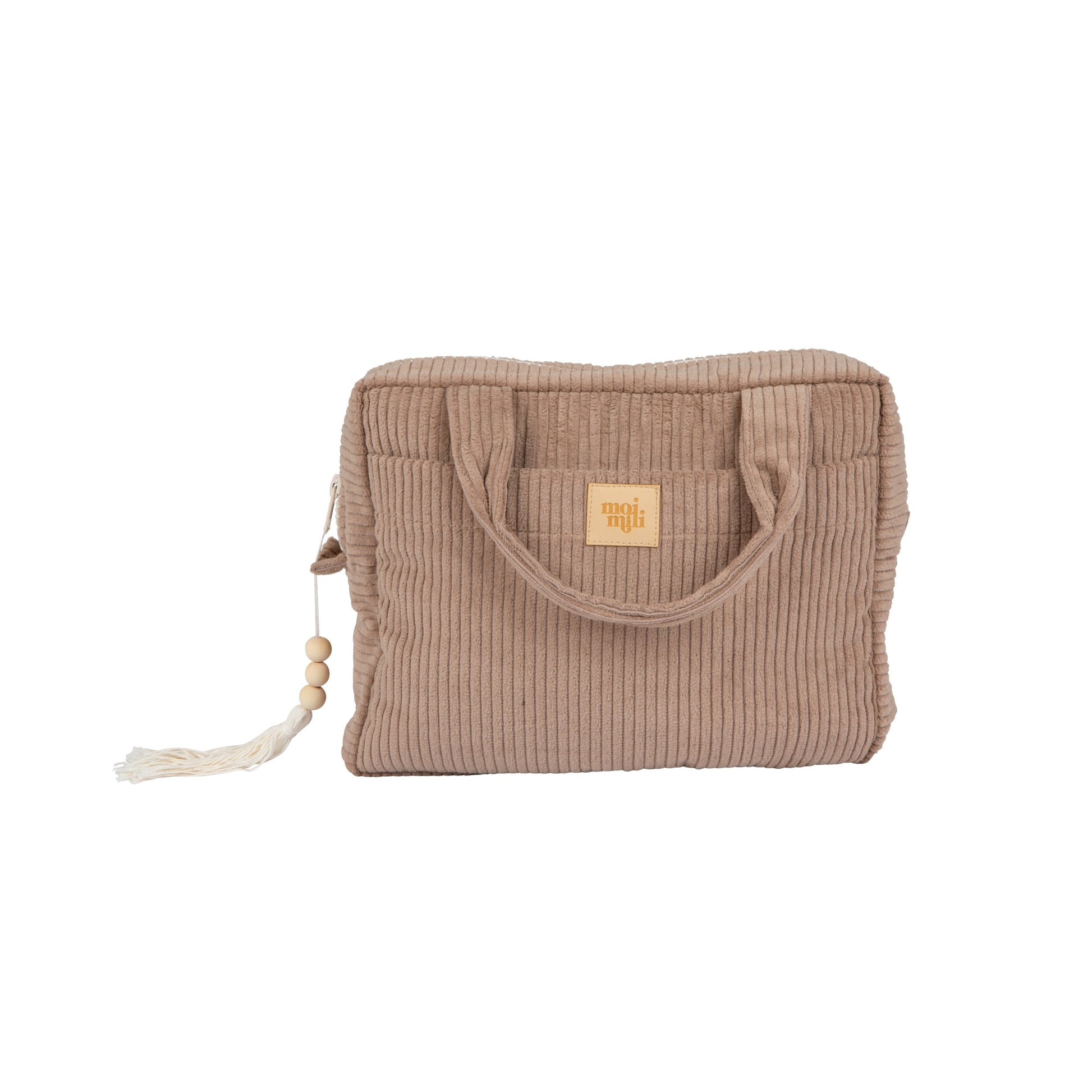 playful latte makeup bag set of two on a sunny windowsill, perfect for kids' treasures