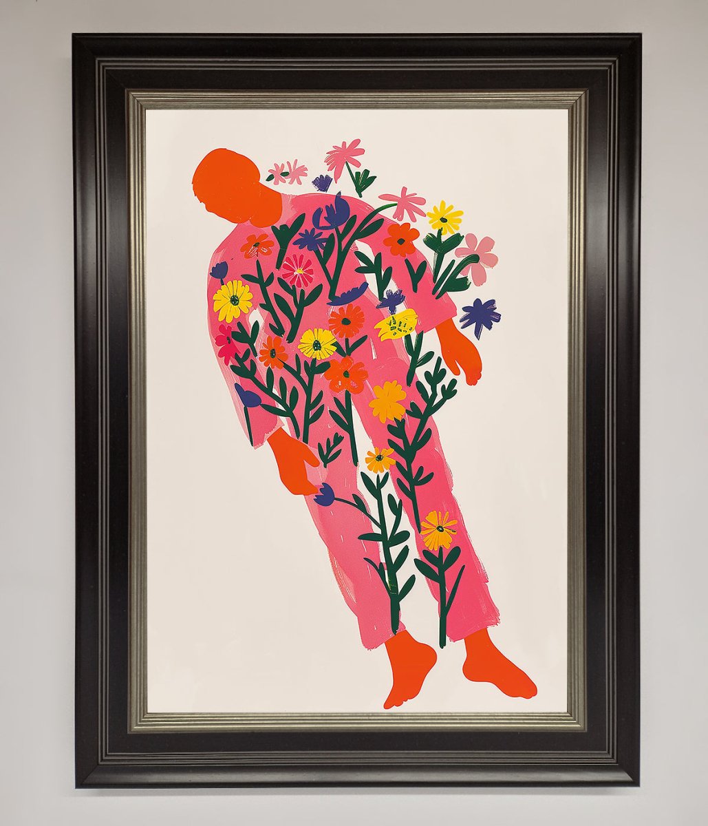 Laying In The Flowers Framed Poster