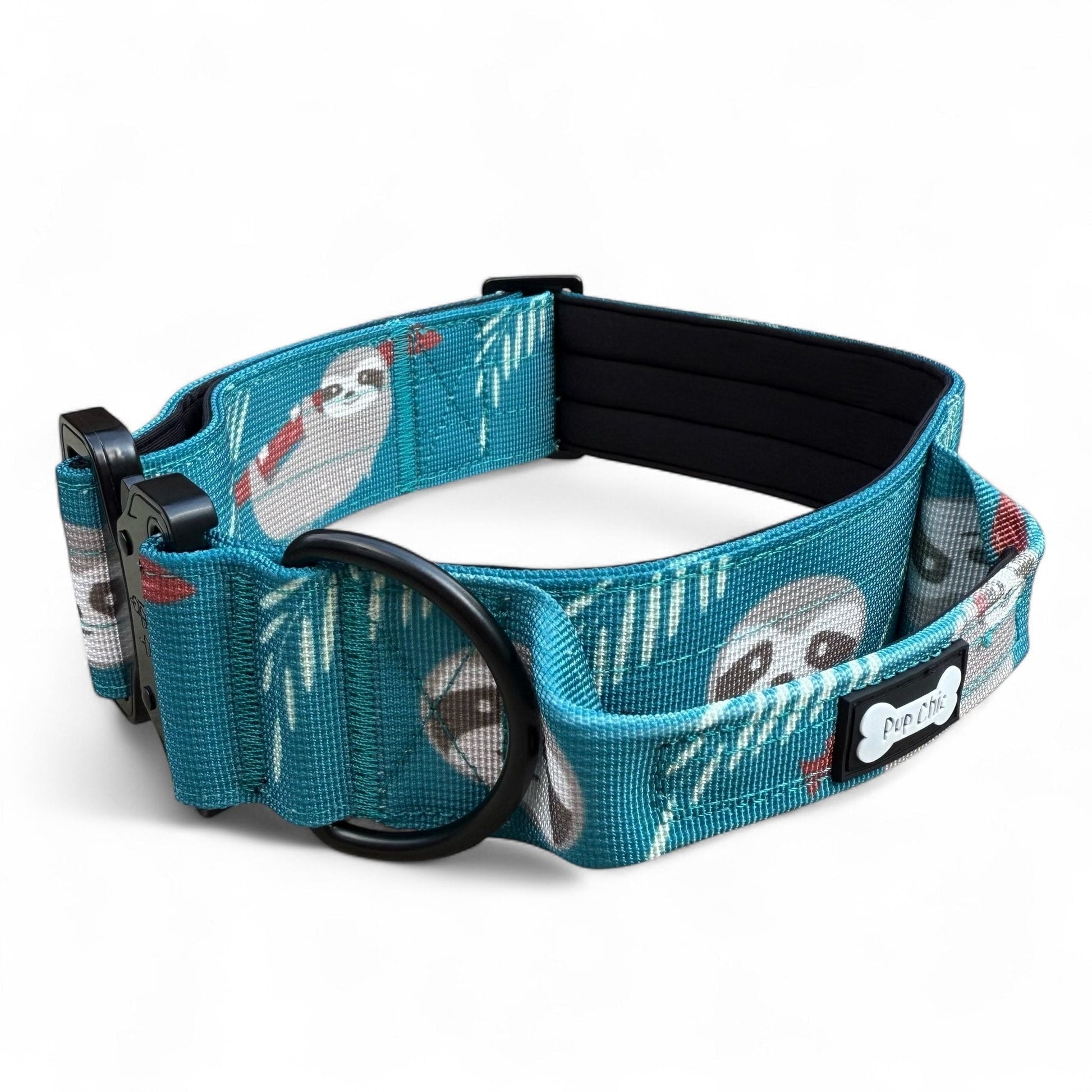 Lazy Sloth Tactical Dog Collar with Handle for Large Dogs