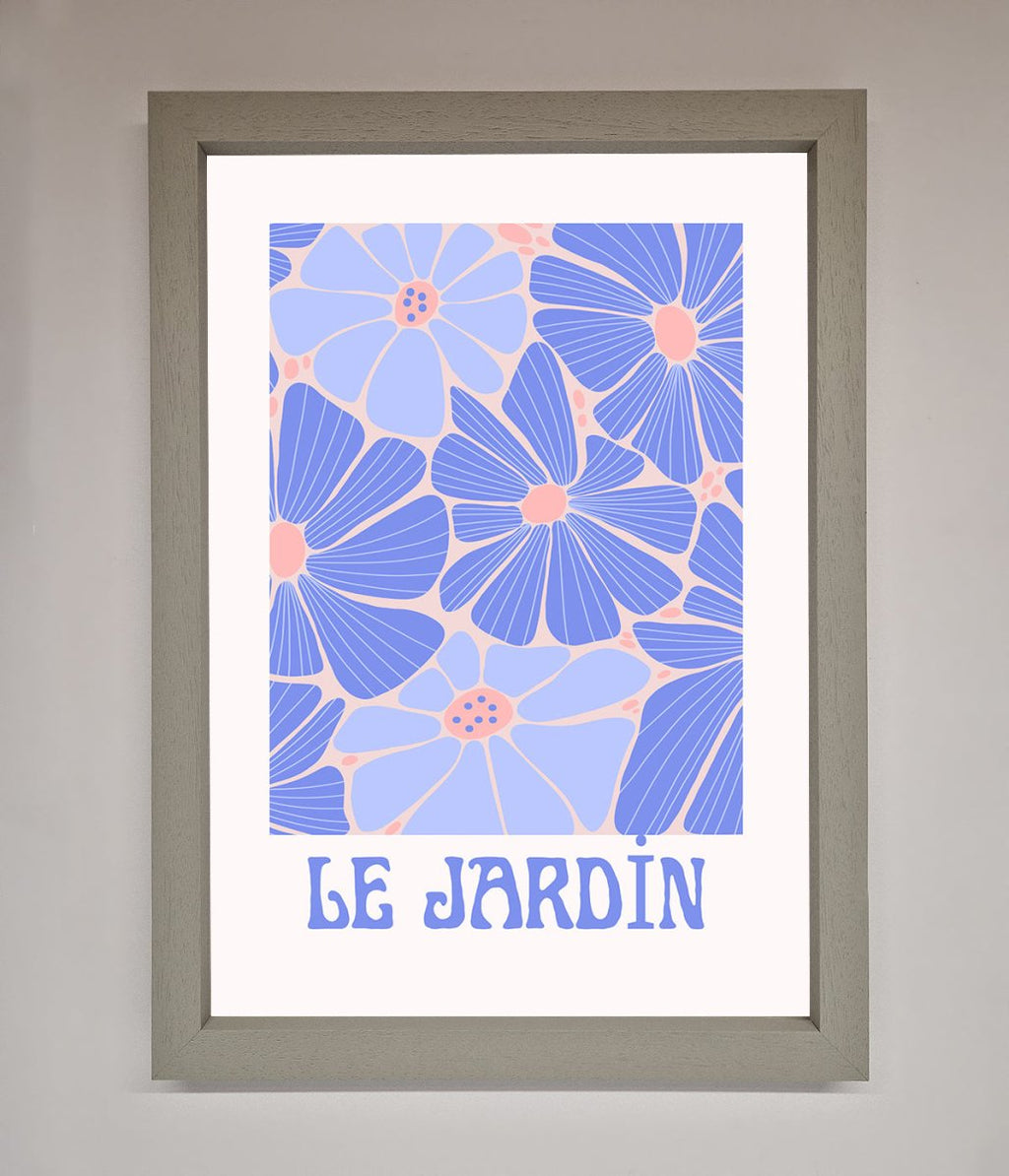 Le Jardin Blue Framed Poster