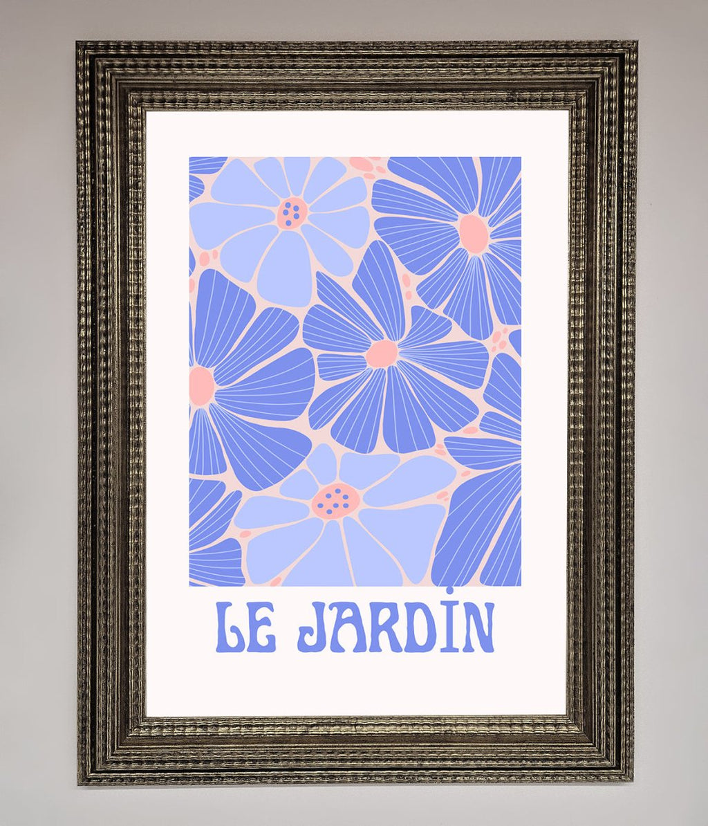 Le Jardin Blue Framed Poster