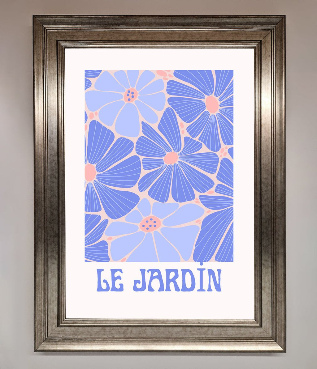Le Jardin Blue Framed Poster