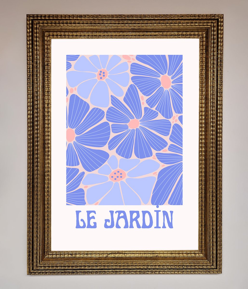 Le Jardin Blue Framed Poster