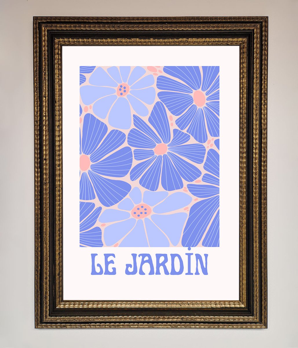 Le Jardin Blue Framed Poster