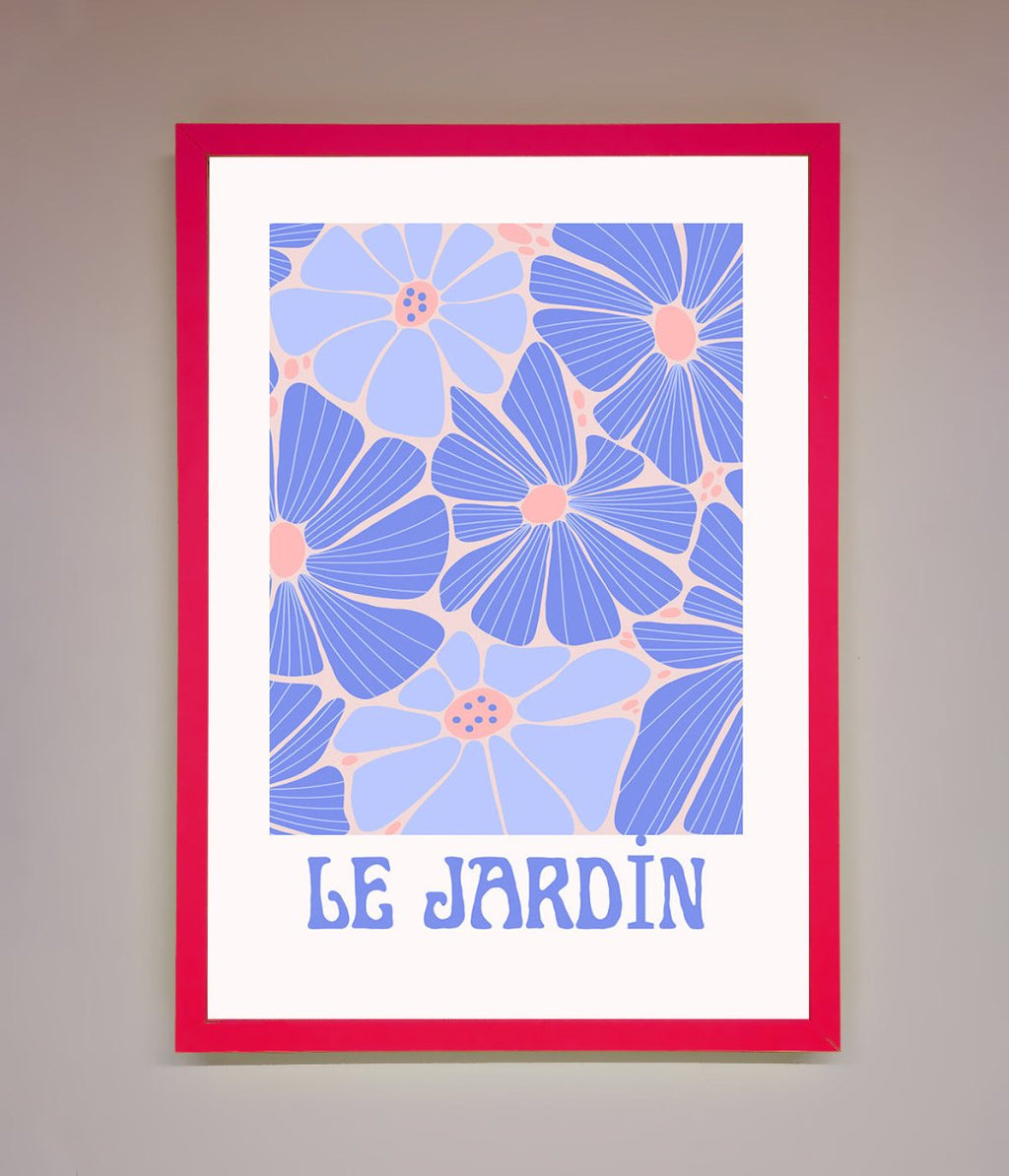 Le Jardin Blue Framed Poster