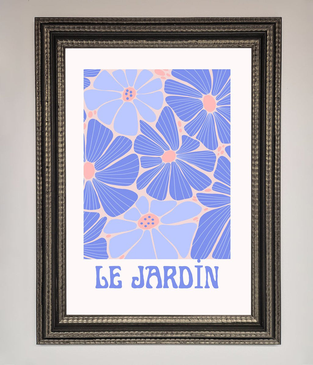 Le Jardin Blue Framed Poster
