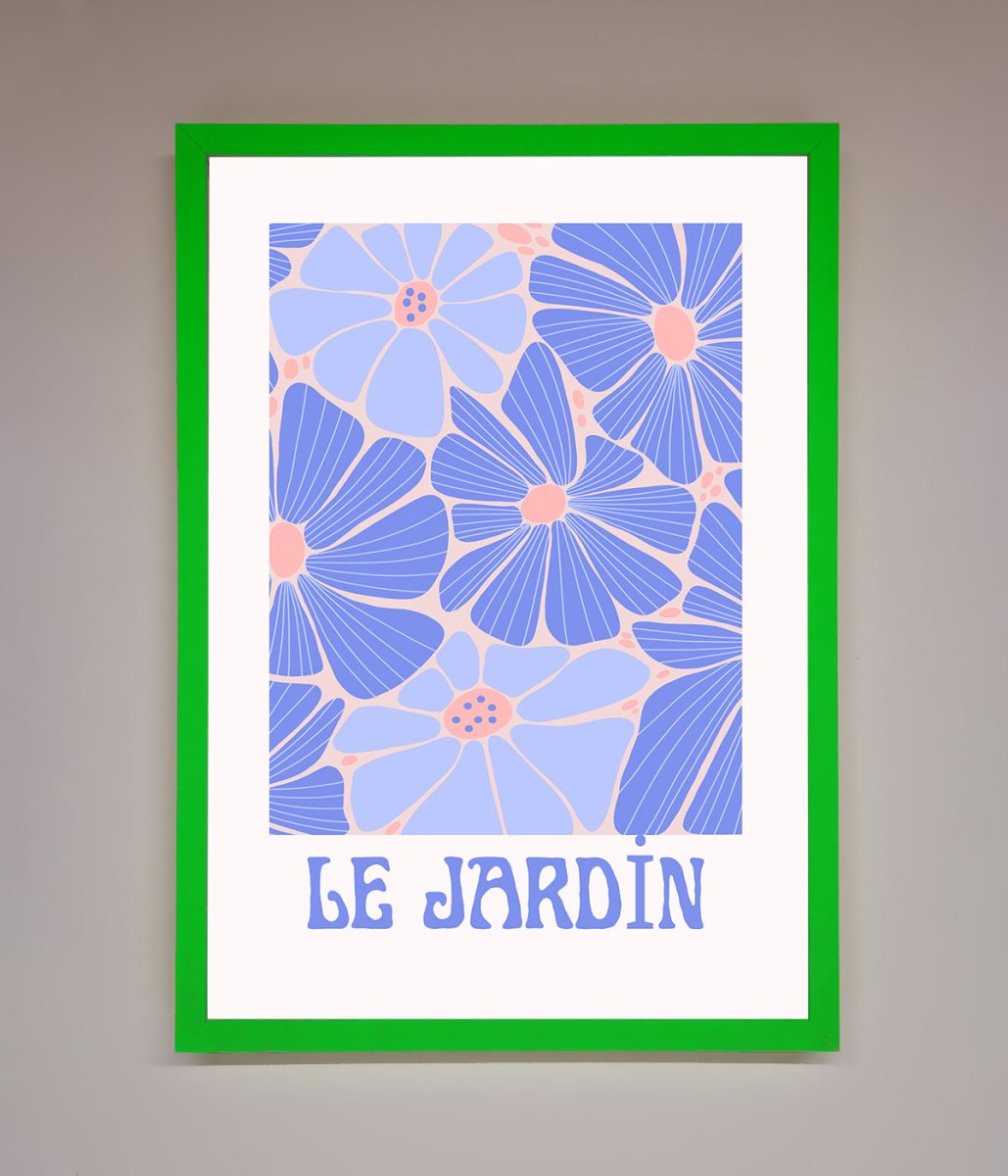 Le Jardin Blue Framed Poster