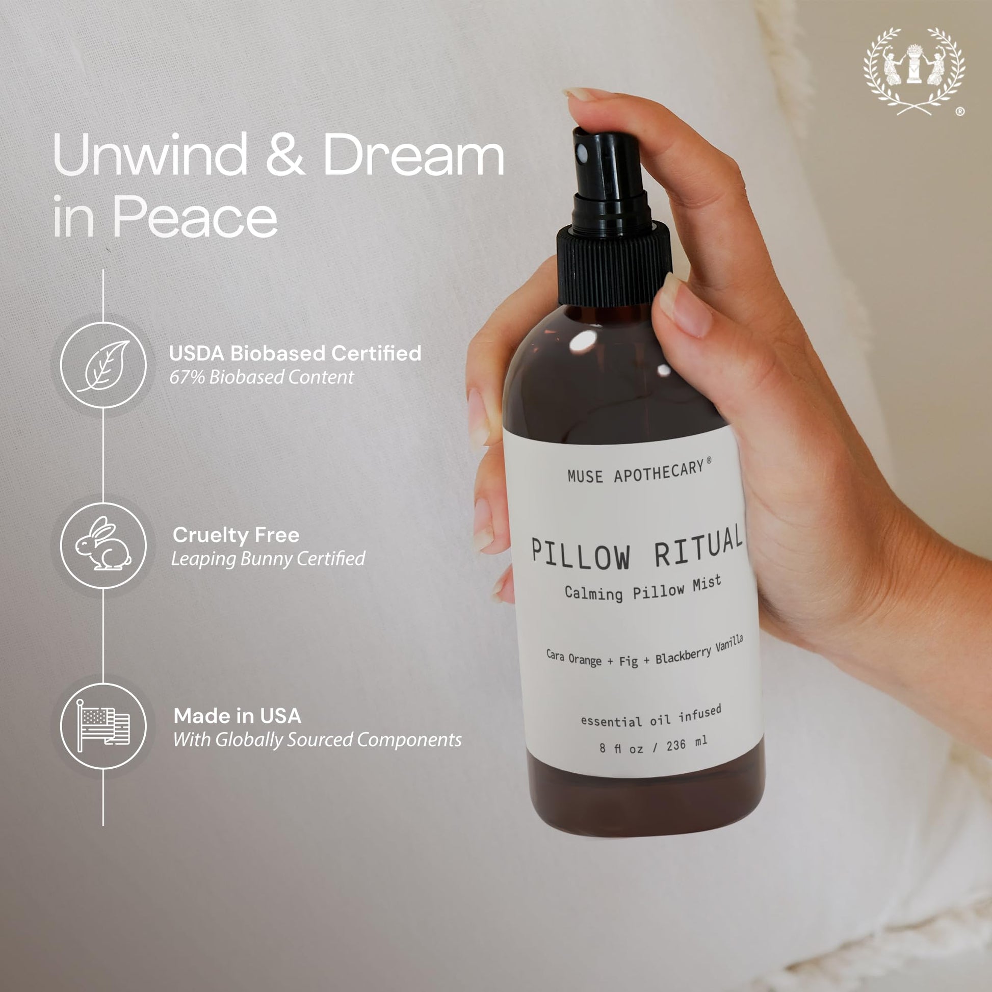 Pillow Ritual Aromatic Mist Cara Orange Fig Blackberry Vanilla 4 oz