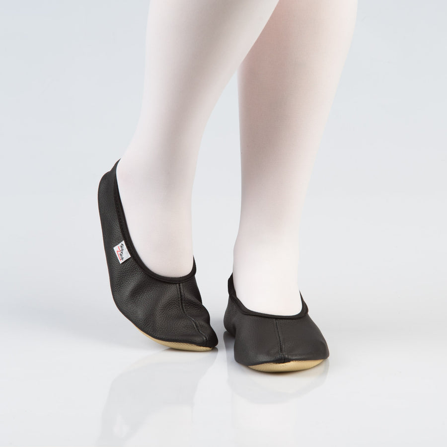 Leather Gymnastic Slippers with Rubber Ridge and Sole - Secure & Versatile for Sports and Dance by Hip-Hop at www.brixbailey.com