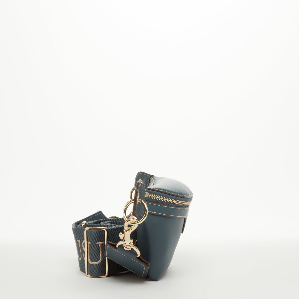 Blue Leather Chest Sling Bag Small Crossbody