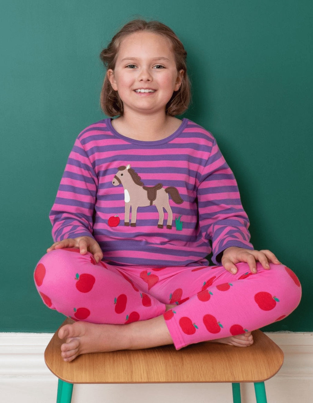 Organic Apple Print Leggings for Kids
