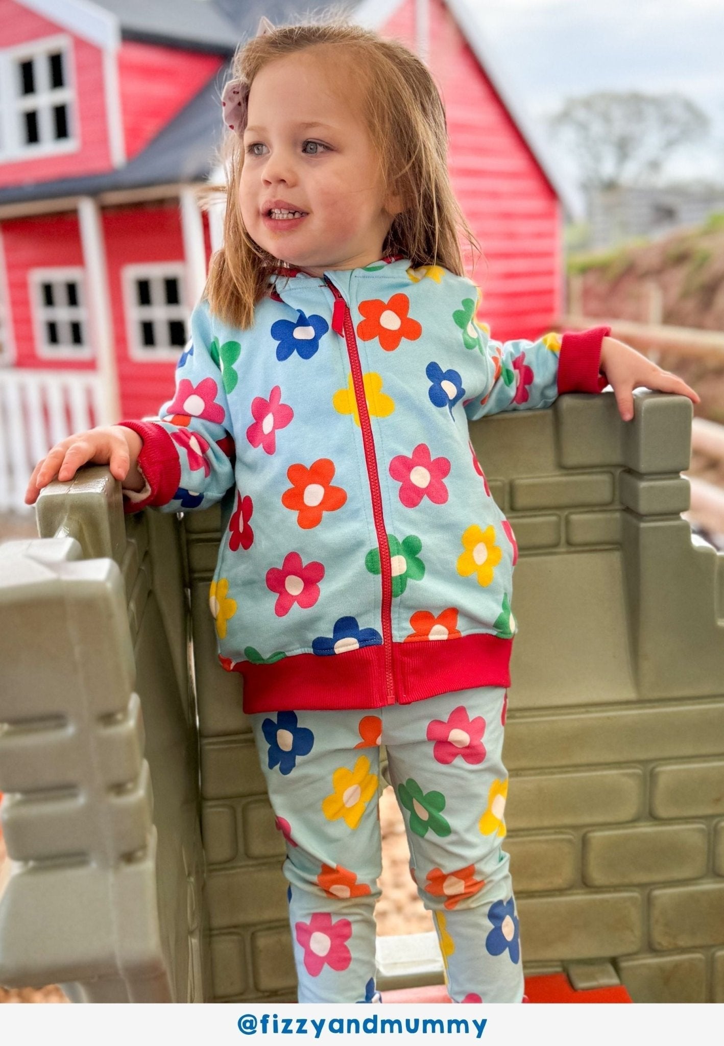 Organic Rainbow Bloom Print Leggings for Kids