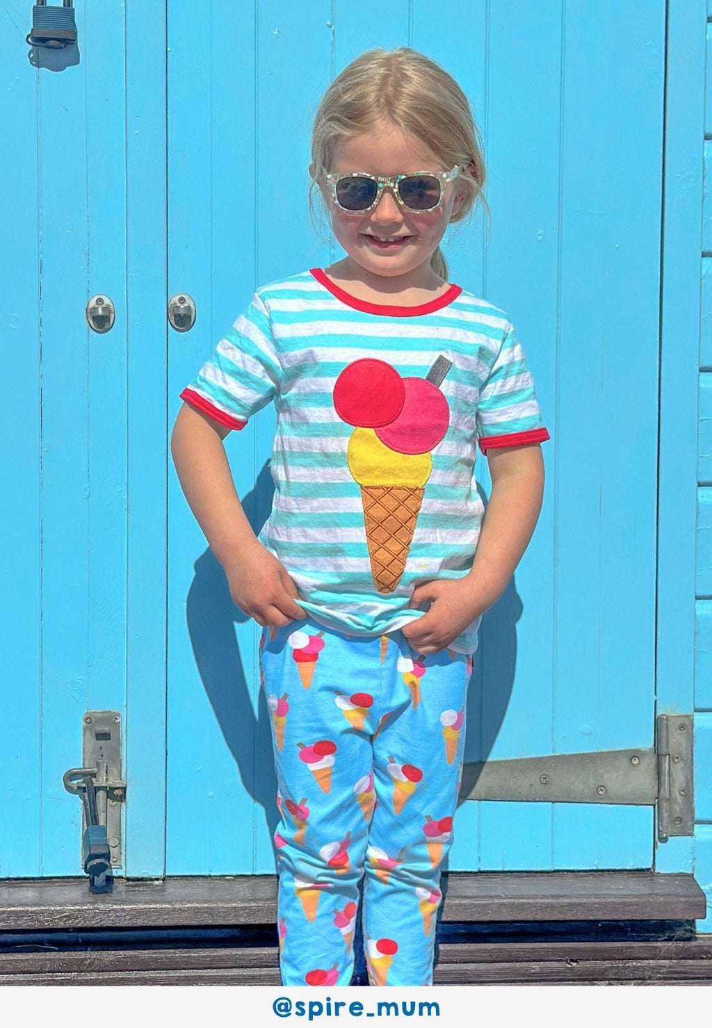Organic Ice Cream Cones Print Leggings for Kids