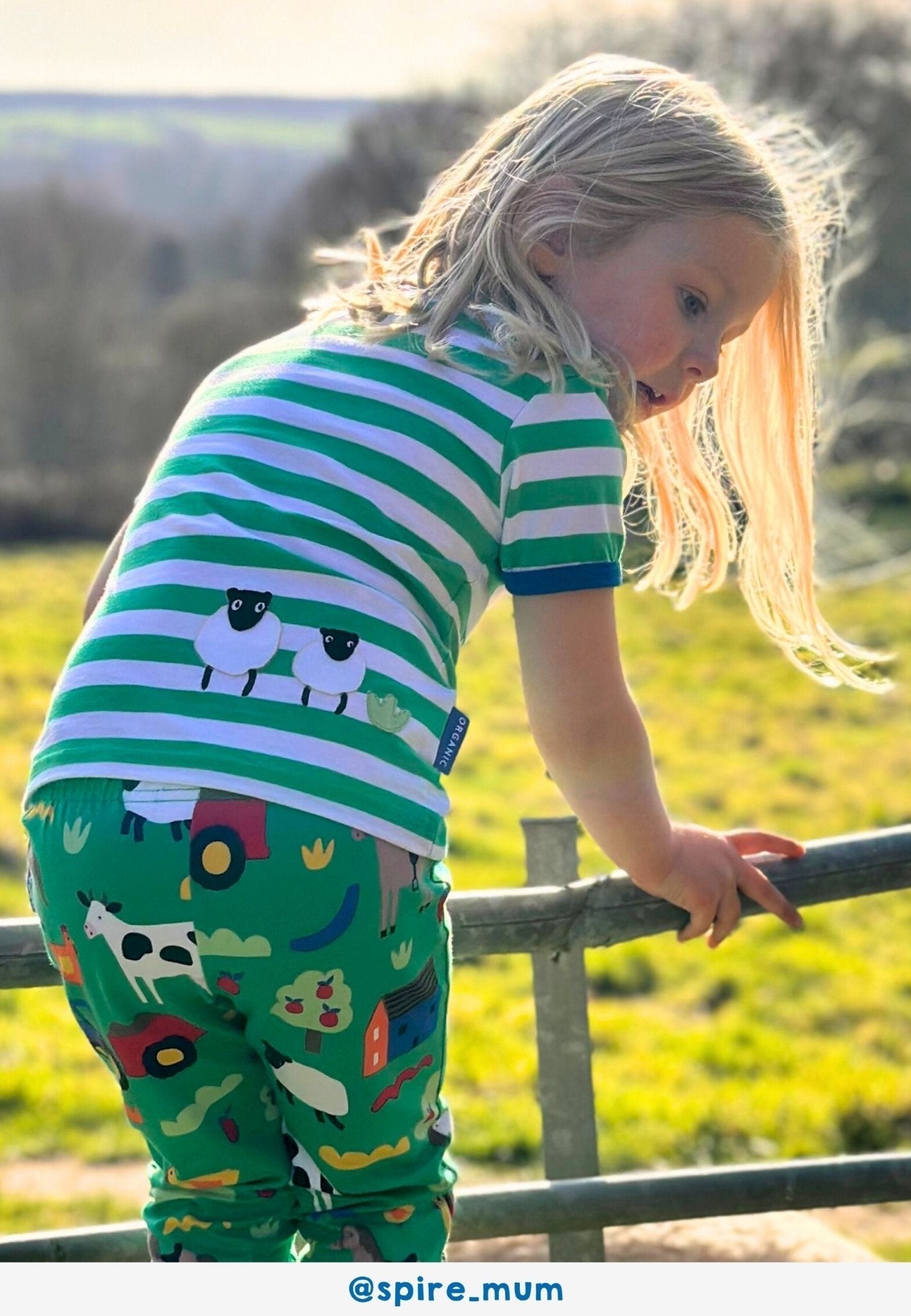 Organic Hillside Print Leggings for Kids