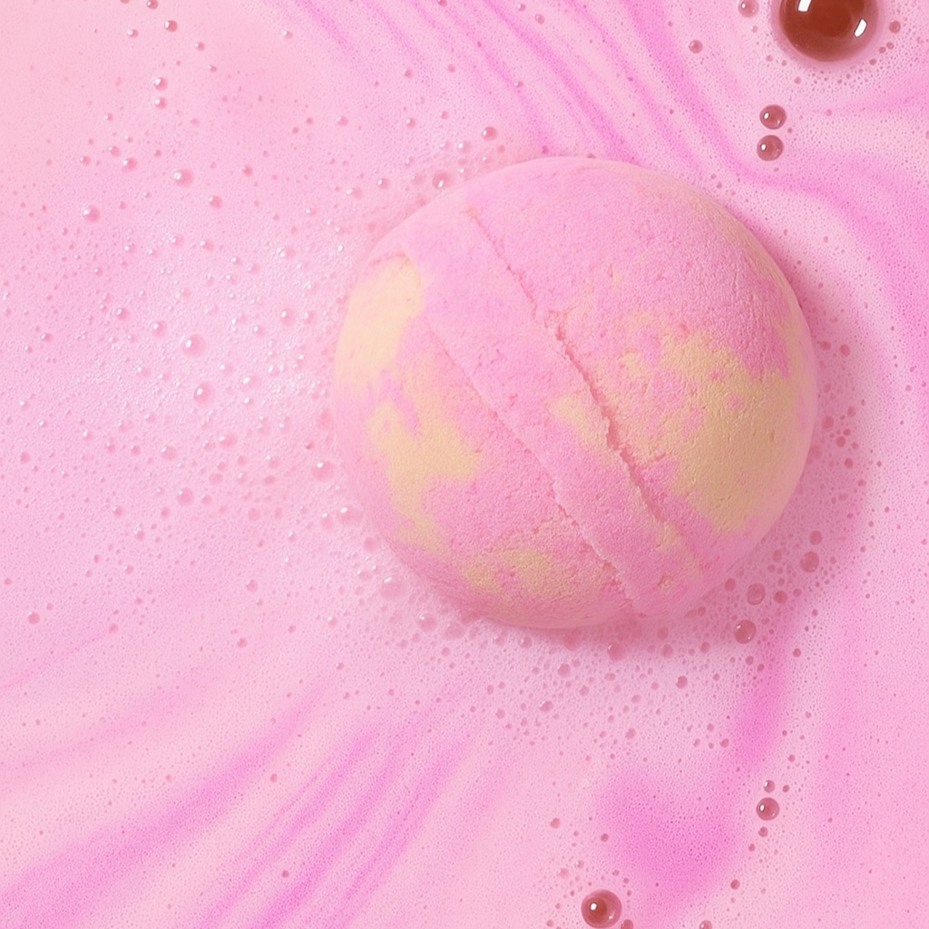 Pink Lemonade Bath Bomb with Affirmation Card