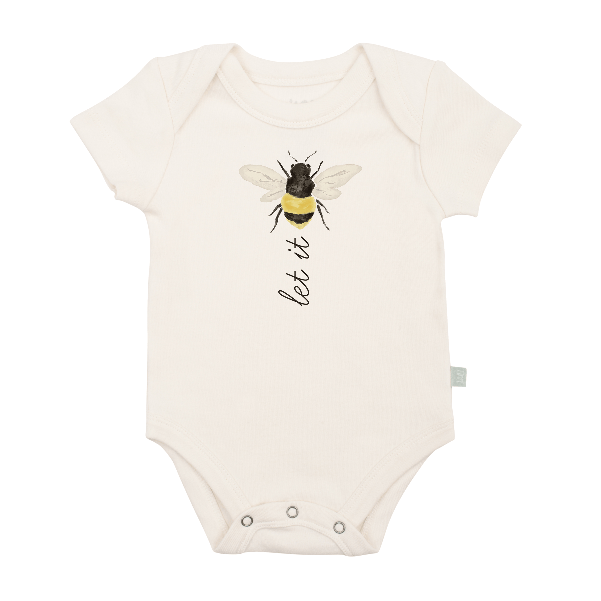 Graphic Organic Cotton Baby Bodysuit Let It Bee
